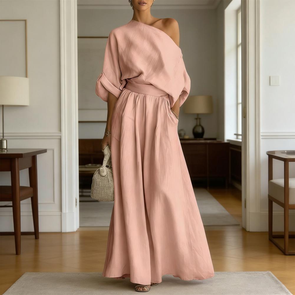Blouse Off Shoulder - Setelan Blus dan Celana Wanita Elegan