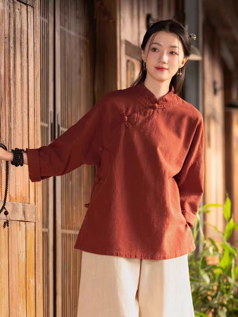 Linen Pant Wide - Setelan Kemeja Linen Katun Lengan Panjang