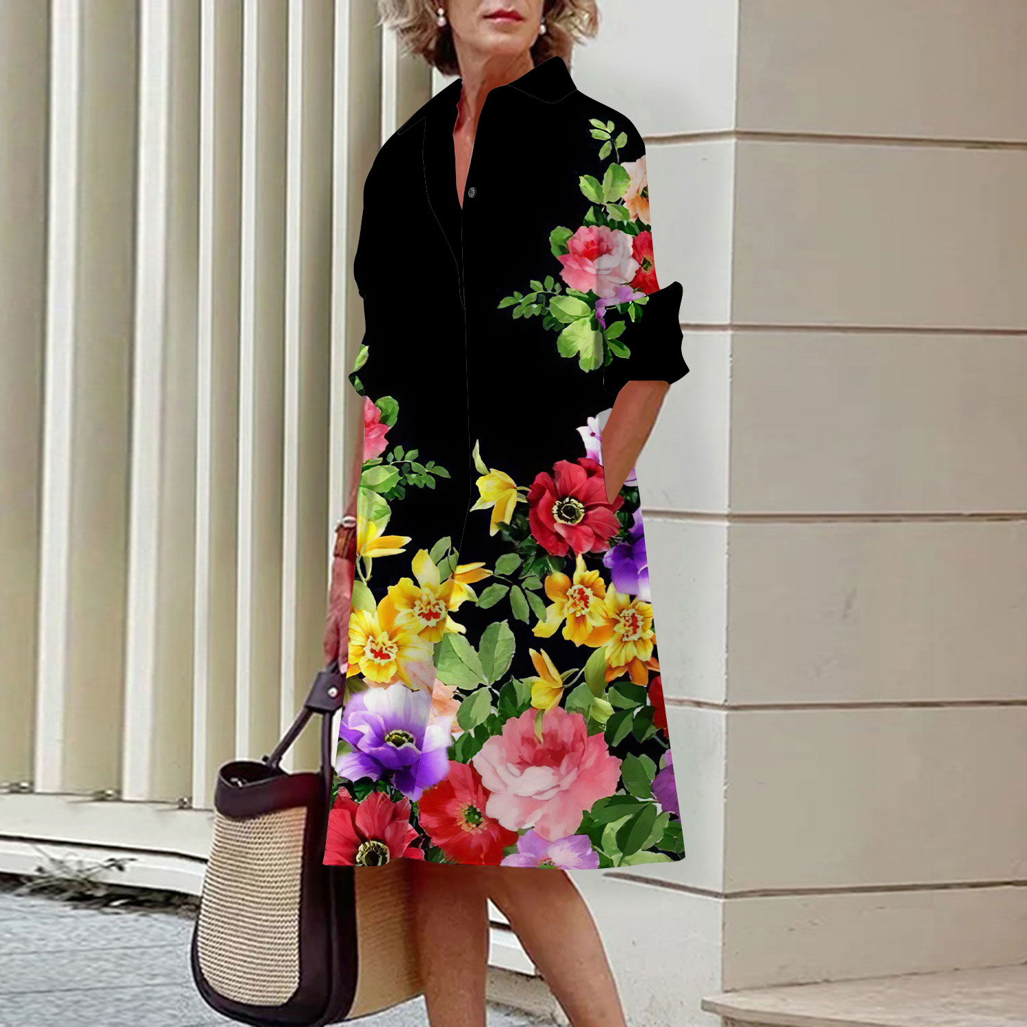 Kemeja motif bunga wanita eleg - Midi Skirt Floral ulasan dan harga