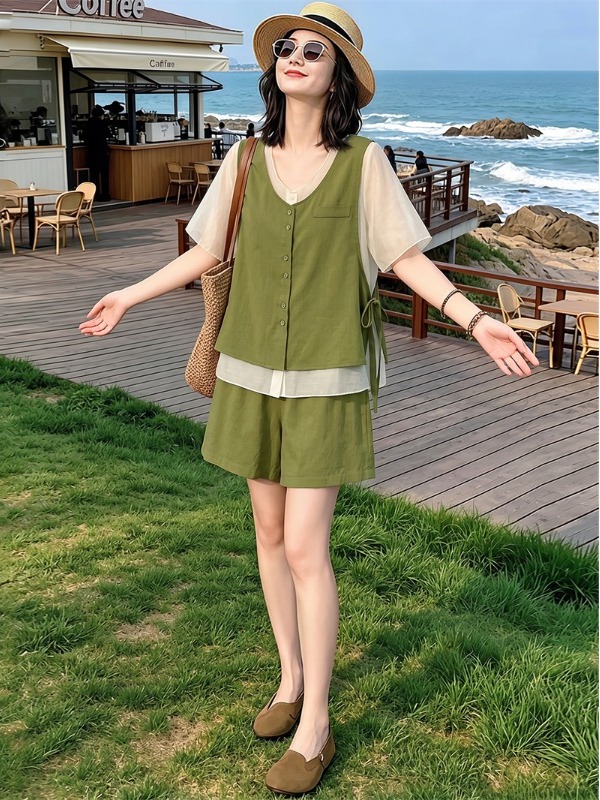 Setelan Linen Wanita Model Bar - Linen Pant Wide ulasan dan harga