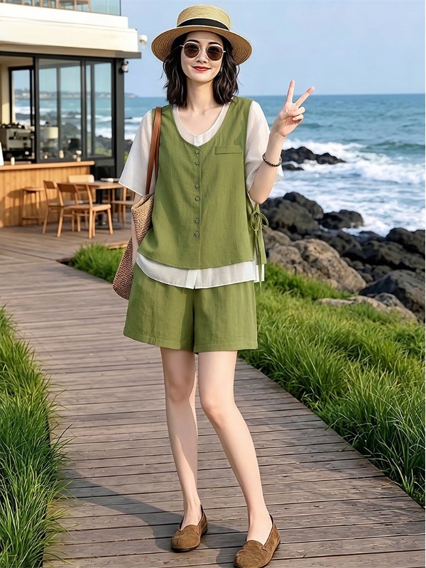 Setelan Linen Wanita Model Bar - Linen Pant Wide ulasan dan harga