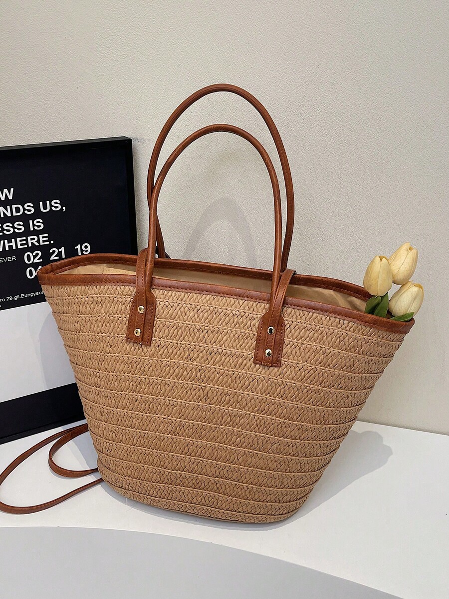 Tas Tote Anyaman Berkapasitas  - Tote Bag Beach ulasan dan harga