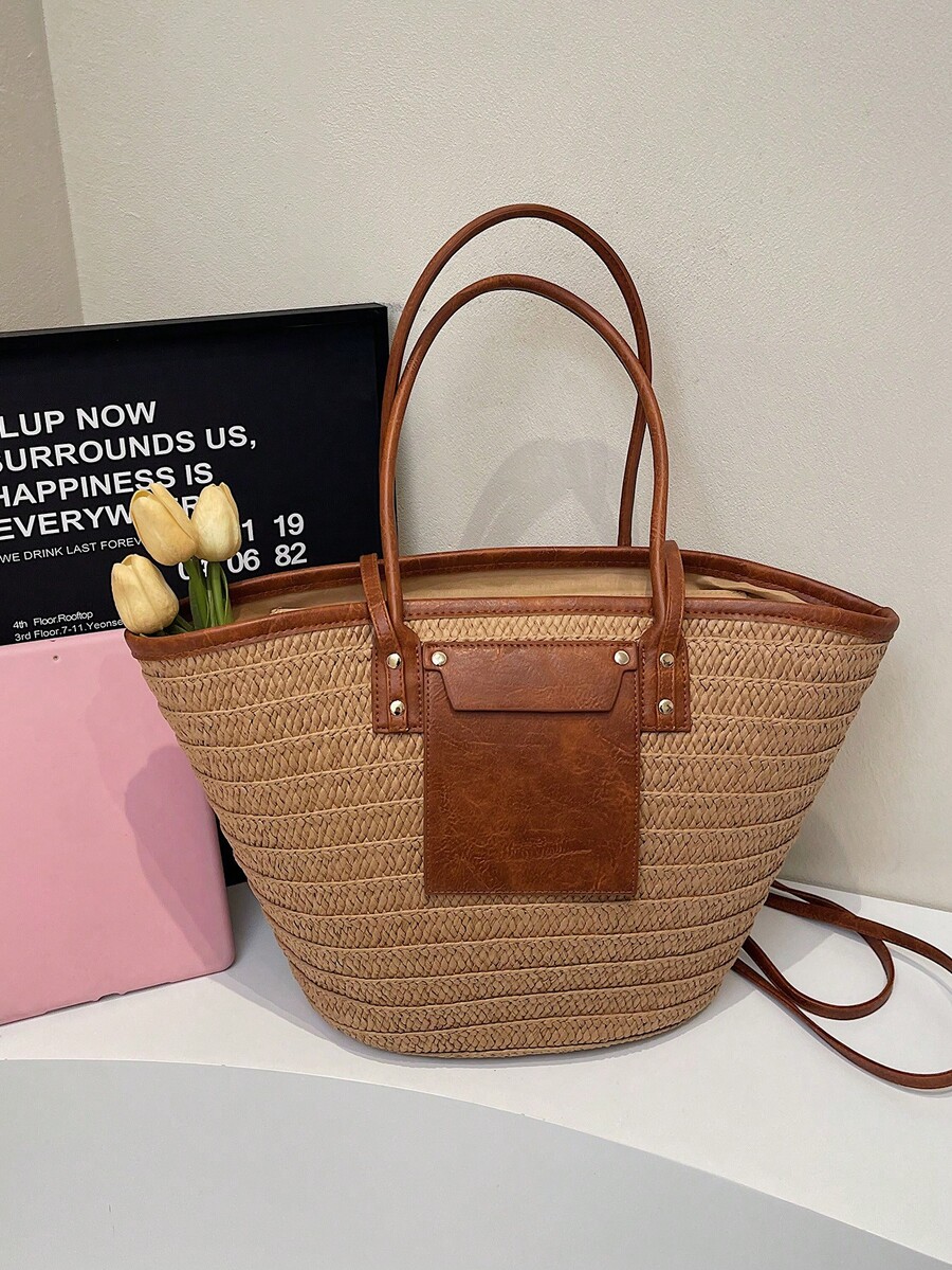 Tas Tote Anyaman Berkapasitas  - Tote Bag Beach ulasan dan harga